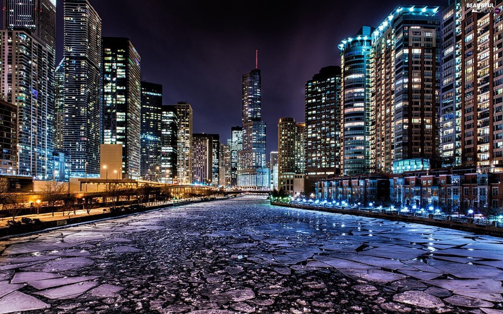 Illinois city skyline