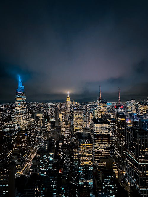 New York city skyline at night