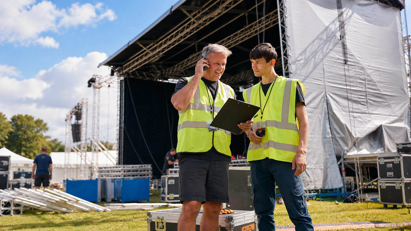 Event crew management services supporting on-site production coordination and event crews